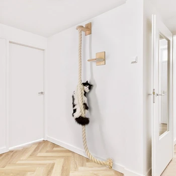 Kedi Oyuncak Pet Kedi Scratchers Kedi Ağacı dayanıklı Kalın Kenevir Halat Yavru Tırmalama Tırmanma Oyuncak Ve Ahşap Atlama Platformu