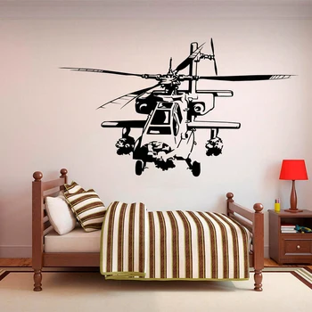 Helikopter Duvar Çıkartması fighter Vinil Duvar Sticker Ev gençler Odası Dekorasyon Duvar Çıkarılabilir Iç Dekor Çıkartmaları A125