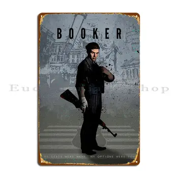 Booker Dewitt-Bioshock Metal Plak Pub Garaj Duvar Dekor Tasarımı Sinema Tabela Posteri