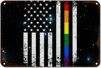 Gurur Ay LGBTQ Alüminyum Metal İşareti Vatansever Eşcinsel Gurur Amerikan Bayrağı Metal Duvar İşareti Aşk Eşitlik Hakları Gökkuşağı
