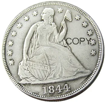 ABD Paraları 1844 Oturmalı Özgürlük Dolar kopya Paraları Gümüş Kaplama