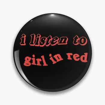 Ben Dinlemek Kız Kırmızı Yumuşak Düğme Pin Moda Komik Karikatür Takı Sevimli Rozeti Metal Dekor Kadınlar Yaratıcı Sevgilisi Şapka Hediye