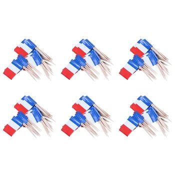 Parti Meyve Pasta dekor için bayrak ile 300 adet Mini Ahşap Kürdan Lot-Fransa (Mavi, Beyaz, Kırmızı)