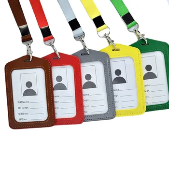 1 adet Taşınabilir Boyun Askısı KİMLİK Etiketi Çalışma İzin Belgesi Geçiş Çalışma kart tutucu Kılıf Kartvizit kol örtüsü Kordon