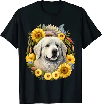 Yeni Sınırlı Ayçiçeği Büyük Pireneler Köpek En İyi Tasarım Premium T-Shirt Boyutu S-3Xl