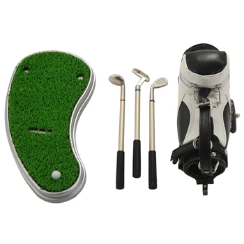 Golf Kalemler Golf Çantası Tutucu, Yenilik Hediyeler 3 Adet Alüminyum Kalem Ofis Masası Golf Çantası kalemlik
