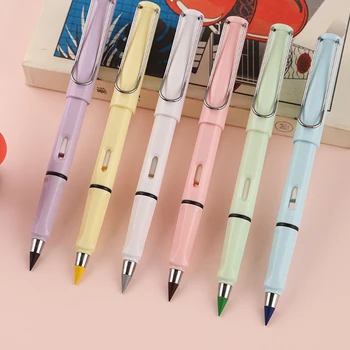 1/10 ADET Macaron Renk Plastik Kalem Sanat Kroki Boyama Sınırsız Yazma Kalemler Sihirli Silinebilir Yedekler Okul Malzemeleri
