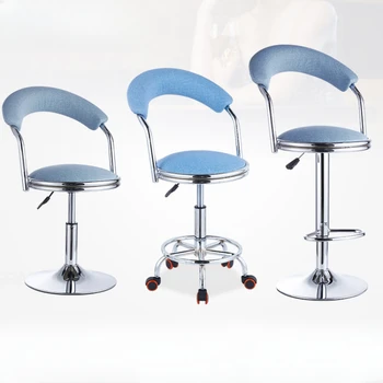 Bekleyen Lüks İskandinav Bar sandalyeleri Döner Metal Modern Resepsiyon Masası Bar Sandalyeleri Tasarım Tabureleri Taburete Alto Ev Mobilyaları