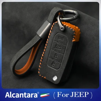 Alcantara Jeep için anahtar kutu Liberty Everbright Komutanı Pusula Freeman süet anahtar kutu koruyucu kılıf araba anahtarı durum