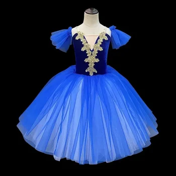 Bale Kısa Etek Kız Sling Modern Dans Uzun Etek Kuğu Gölü Performans Elbise kadın ve çocuk Bale Giyim