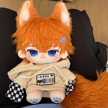 Oyun Anime Genshin Darbe Tartaglia Canavar Kulak Kuyruk Cosplay Yumuşak Peluş Doldurulmuş Bebek Vücut Sevimli Giyinmek Maskot Peluş 20CM