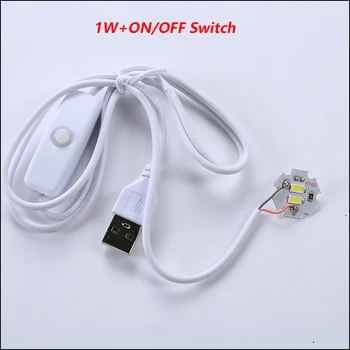 1 adet DC5V LED lamba kurulu ışık kaynağı USB evrensel Tek Renk lamba yuvası sıcak Beyaz ışık 1W ile ON / OFF Anahtarı