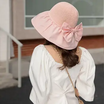 Rahat Katlanabilir Yay saklama çantası Yaz Açık Büyük Ağız UV Koruma Kapağı İlmek güneş şapkası Balıkçı Şapka Kova Şapka