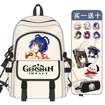 Anime Genshin Darbe Oyunu Çünkü Noelle Jean Gezgin Ayaka Xiangling Vb. Unisex moda trendi Sokak seyahat sırt çantası