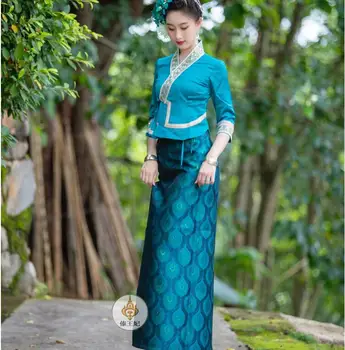 Dai Geleneksel Giyim Kadın Elbise Tavuskuşu Tayland Yeni Stil