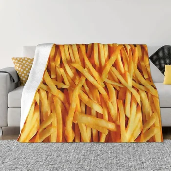 Gıda sevgilisi sanat battaniye pazen kızartması rahat yumuşak polar yatak örtüsü