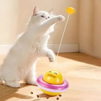 360 Derece Salıncak kedi maması Kaçak Tumbler Ördek Şekli Teaser Sopa Kedi Tumbler Yavaş Yeme Topu Plastik