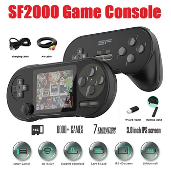 SF2000 elde kullanılır oyun konsolu Dahili 6000 Oyunları Klasik Mini 3 İnç video oyunu Konsolu Desteği AV Çıkışı