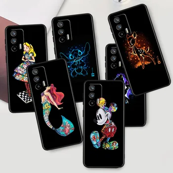 Disney Prenses Marvel telefon kılıfı OPPO Realme İçin Q5i Q5 Q3S 10 9i 8i 7i 6 5 Narzo 50i 50A 50 30 Pro Artı Siyah Kapak