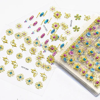 30 Sheets/Lot Çiçek/Kelebek 3D Kendinden Yapışkanlı Tırnak Sticker Su Tırnak Sticker Çıkarılabilir Tırnak Sanat Çıkartmaları Tırnak sanat dekoru NL14