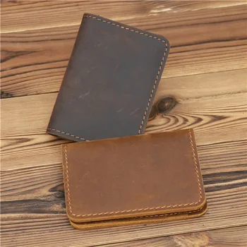 Erkek kart tutucu deri cüzdan Minimalist Kişiselleştirilmiş Küçük İnce Çanta İnce Mini Kredi Kartı Banka kimlik Kartı Tutucu Cüzdan Yeni