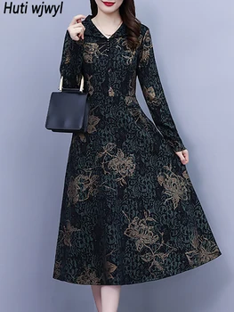 Sonbahar Kış Kore Vintage Zarif Lüks Elbise 2023 Moda Bodycon Parti gece elbisesi Kadınlar Uzun Kollu Şık Balo Midi Elbise