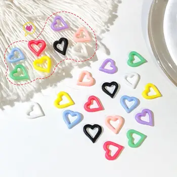 50 adet / torba 3D Reçine Nail Art Dekorasyon Şeker Renk Takı Daire Reçine Tırnak Süsleme Beş Köşeli Yıldız Sevimli Dopamin Tırnak Matkap