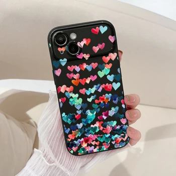 Sevimli Aşk Kalp Telefon Kılıfı için iPhone 15 14 13 PromaX XR XS Max 7 8 Artı SE Kapak iPhone 12 11 Darbeye Dayanıklı Silikon Fundas
