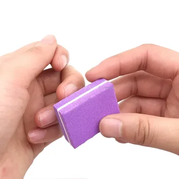 Renkli Mini tırnak törpüsü Blokları Kum Çift Taraflı Sünger Parlatma Zımpara Tampon Şeritleri Manikür Aracı Pro Tırnak Parlatma Bloğu