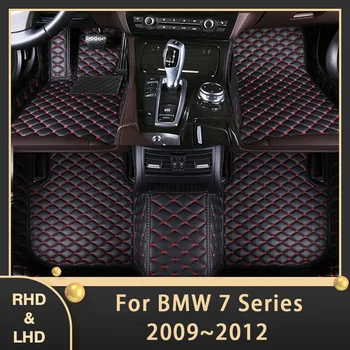 Araba Paspaslar BMW 7 Serisi İçin F01 2009~2012 Özel Oto Ayak Pedleri Deri Halı İç Aksesuarları 760i 760Li 750Li