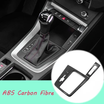 ABS Mat / Karbon fiber İçin Audi Q3 2019 2020 Aksesuarları LHD manuel vites topuzu çerçeve panel dekorasyon Kapak Düzeltir Araba Styling