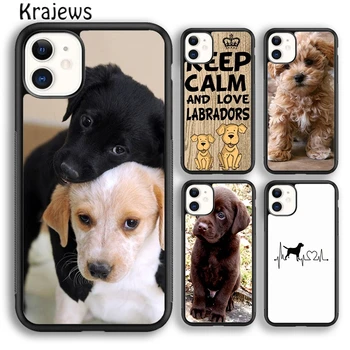 Krajews Sevimli Labrador Yavru Köpek Yumuşak Telefon Kılıfı iPhone 15 SE2020 14 6 7 8 artı XR XS 11 12 13 pro max coque Fundas