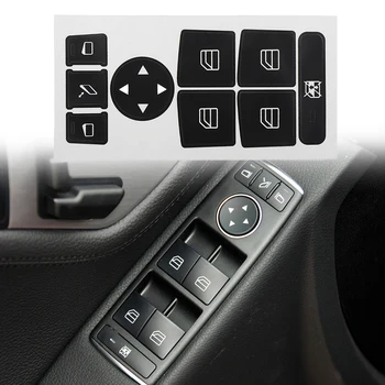 Araba-Pencere anahtar düğmesi Tamir Çıkartmalar Mercedes-benz İçin W204 C300 2007-2014 Mat Siyah PVC İç Sticker Aksesuarları