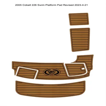 2005 Kobalt 226 Yüzmek Platformu Adım Pedi Tekne EVA Köpük Sahte Tik Güverte Zemin Mat Destek Kendinden Yapışkanlı SeaDek Gatorstep Tarzı