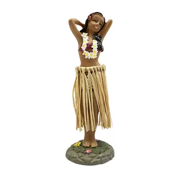 Dans eden Kız Hawaiian Pano Bebek Dansçı Vintage Stil Koleksiyonu Figürler Pano Bobbleheads Araba Dashboard Dekor için