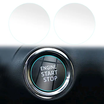 2 adet Şeffaf Araba Motoru Ateşleme Start Stop Anahtarı Push Button Sticker Kapak Trim Görünmez koruyucu film Evrensel Yeni