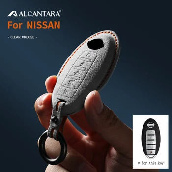 Alcantara Araba Anahtarı Durum katlanır anahtar Kapak Nissan Rouge Maxima Altima Sentra Murano Qashqai 5 Düğmeler Anahtarlık Aksesuarları