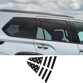 Toyota Sequoia 2022-2023 için PVC Siyah Araba Merkezi Sütun Arka pencere camı Trim Çıkartmalar Araba Aksesuarları