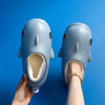 Kadın Bayanlar Ev Ayakkabı ev terliği Karikatür Şekilli Peluş Astar Slip-on ayakkabılar Su Geçirmez Yumuşak