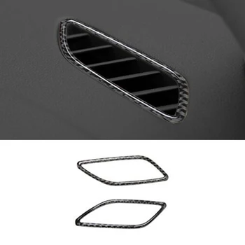 Karbon Fiber Dashboard Klima Delikleri Dekorasyon Şeritleri Audi A4 B8 2009-2015 Hava Çıkış Çerçeve Çıkartması Kapak Trim