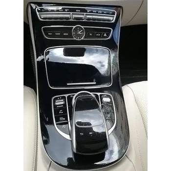 Karbon Fiber Ahşap Mercedes Benz E Sınıfı için E200 E300 İç Sticker Kalıp Trim Şeritler Merkezi Konsol Dişli Araba Aksesuarları