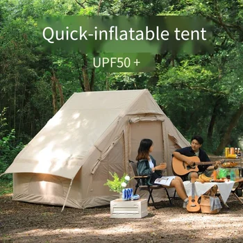 Profesyonel Çadır Açık Tam Otomatik Şişme Ev eğlence çadırı Aile Kalınlaşmış Yağmur Geçirmez Süper Büyük Kamp Ekipmanları