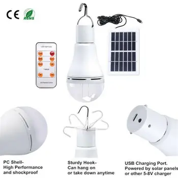 Modları 20 COB LED Güneş Ampul Taşınabilir asılı lamba USB Şarj Edilebilir Enerji Ampul Lamba Açık Kamp için Güneş Çadır Lambası