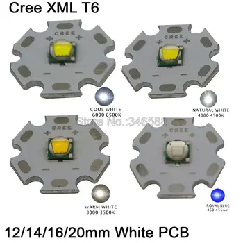 1x Cree XLamp XML XM-L T6 Soğuk Beyaz Nötr Beyaz Sıcak Beyaz 10 W Yüksek Güç LED Verici Boncuk Beyaz 12mm 14mm 16mm 20mm PCB