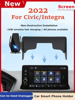 2022 2023 Honda Civic Integra İçin Araba Ekran telefon tutucu Kablosuz Şarj Navigasyon GPS Telefonları Montaj Braketi