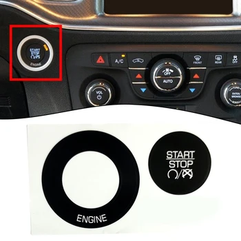 1 adet Araba Stop Start Motor Anahtarı Düğmesi Tamir Çıkartmaları Çıkartmaları Kiti Dodge 2011-2014 İçin Basma Düğmesi Yüksek Dereceli Vinil Siyah