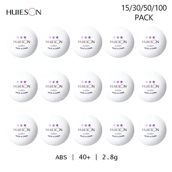 Huieson Ping Pong Topları 3 Yıldız DJ 40 + ABS Yeni Masa Tenisi Topları 100/50/30/15 Paket