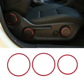 3 Adet Araba Koltuk Ayarı anahtar düğmesi Halka Kapak Trim Kırmızı Mercedes Benz için Bir B GLA CLA Sınıfı W176 W117 W246 C117 A180