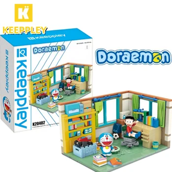 Keeppley Doraemon yapı taşları Nobita Nobi odası modeli çocuk oyuncakları kawaii doğum günü hediyesi kawaii anime çevre birimleri