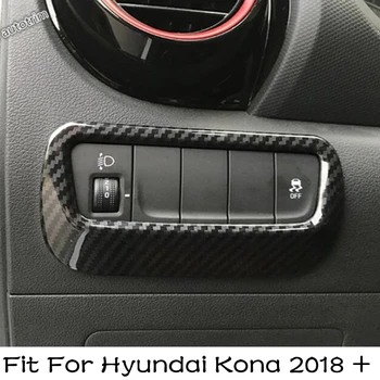 Başkanı İşık Lambası Anahtarı Düğmesi panel dekorasyon Kapak Trim Hyundai Kona 2018 -2023 İçin ABS / Paslanmaz Çelik Aksesuarlar İç